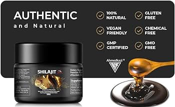 Pure Himalayan Organic Shilajit Resin Supplement with 85 Trace Minerals and Fulvic Acid, Authentic and Natural. 50 Grams [200 Servings per Container].